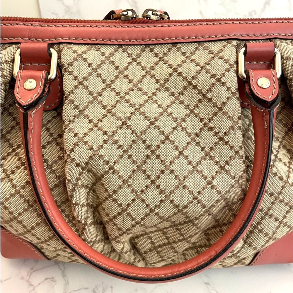 Gucci Diamante Canvas Sukey 2-Way Leather Trim Satchel/Top Handle Bag EUC - Picture 16 of 17